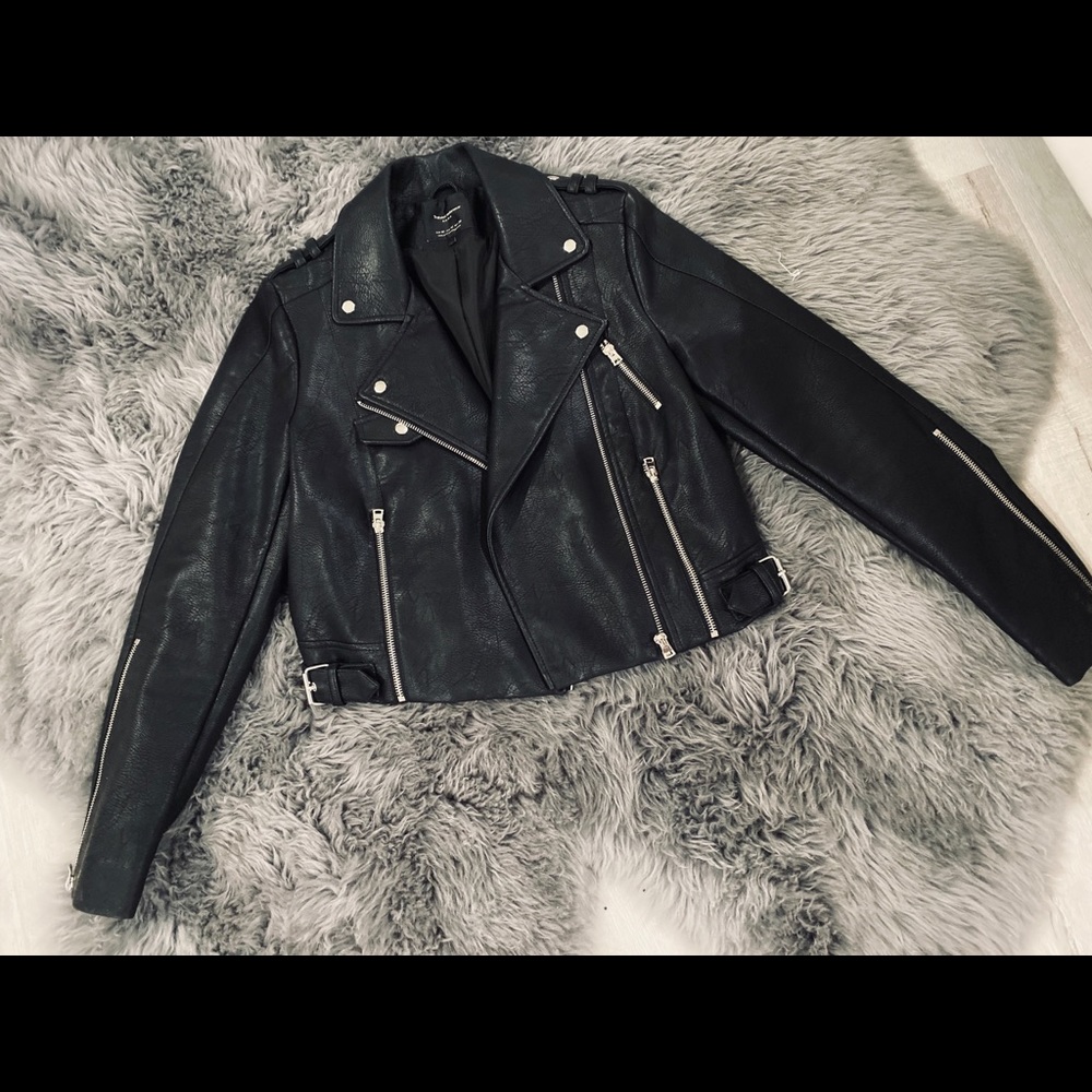 Zara Black Leather Jacket for